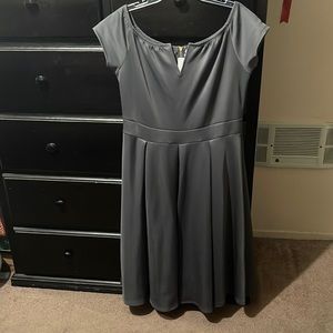 Gray dress gold zipper